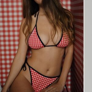 Frankie's Bikinis Red Checkered Bikini